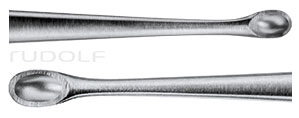 RU 5368-01 / Bone Curette Williger, Double-Ended, 3.5 x 6.3 mm, 3 x 4.9 mm, 13.5 cm - 5"