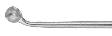 RU 8855-04 / Landolt-Reulen Curette, Bayon., Rigid, 45° Curved Up, Ø2,5mm, (L)26cm - 10-1/4"