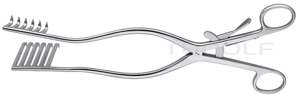 RU 4745-27 / Hemilaminectomy Retractor l. 42mm
, Right 22mm
, 28cm
, 11", 6x6 Teeth