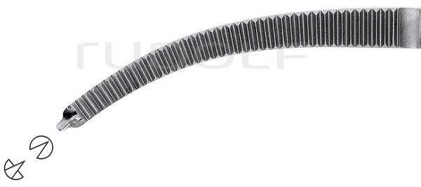 RU 3075-16 / Pince Hémostat. Crile-Rankin, Courbée 1 x 2 Dents, 16 cm