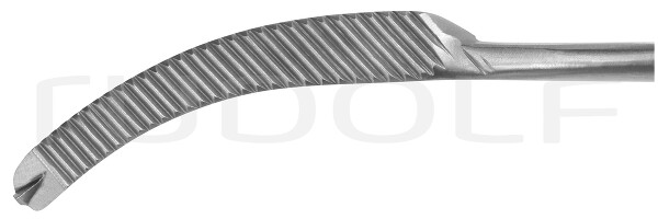 RU 3505-20 / Pinza Peritoneal Mikulicz, Curva, 1x2 Dientes, 20 cm