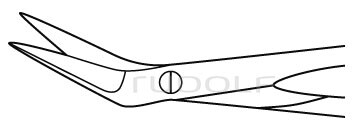 RU 1771-25R / Ciseaux Vasculaires, Pointu/Pointu, 25° Manche Plat, Streamline 18 cm