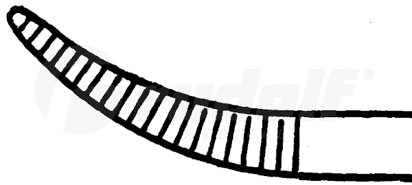 RU 7894-62/10 / Micro Forceps, Cvd. Right, 8 cm - 3 1/4", Shaft-Ø 2 mm, 1.0 x 5.0mm
