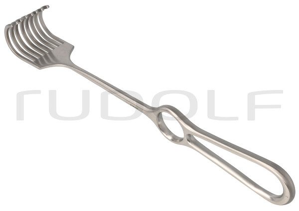 RU 4519-02 / Divaricatore Körte, Manico Verticale Smusso, 8 Denti, 24,0 cm, 26x40 mm