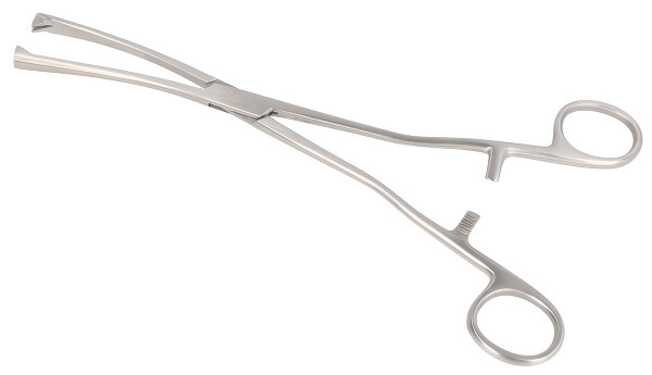 RU 7191-08 / Pinza Per Abbassare L'utero Museux Curva Laterale, 8mm, 24cm