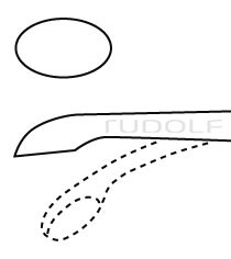 RU 5362-01 / Halle Curette, Flexible, Fig. 1, 21 cm - 8 1/4", 4,8 mm