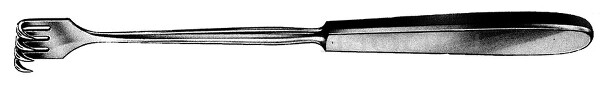 RU 4503-04 / Divaricatore Volkmann, Acuto, 4 Denti 22 cm