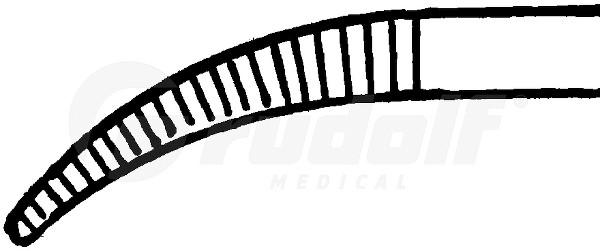 RU 7894-62/09 / Micro Forceps, Cvd. Left, 8 cm - 3 1/4", Shaft-Ø 2 mm, 1.0 x 5.0mm

