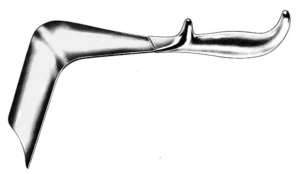 RU 7081-01 / Specolo Vaginale Doyen, Fig. 1, 55x45mm Leggermente Concavo, 24cm