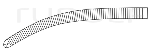 RU 3011-22 / Pince Hémostat. Ochsner-Kocher, Courbée 1 x 2 Dents, 22 cm