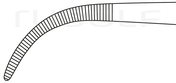 RU 3290-23 / Ligature Fcps Overholt-Slim, S-Cvd., 21 cm - 8.25"