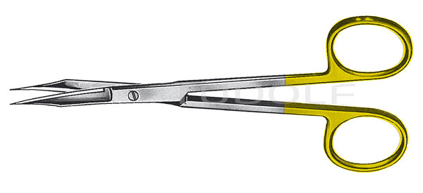 RU 2903-13 / Forbice Goldmann-Fox, Curva, Dent., TC 13,0 cm
