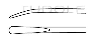 RU 8836-06T / Rhoton Dissect., Spatula Shaped, Ti,Fig. 8 19 cm - 7 1/2", 2 mm
