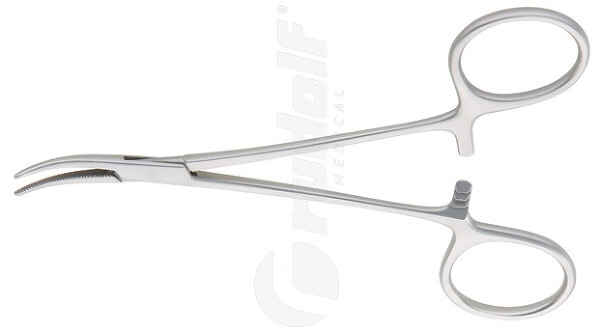 RU 3137-12 / Pinza Emostatica, Curva, Striatura A Croce 12,0 cm