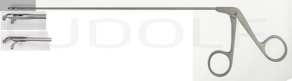 RU 8650-03/32 / Micro Fcps. Cup-Shp., Hor. Rgt, FF-MOV. Shaft Length 23cm/9", Conicø2/3mm, Jaw 2mm