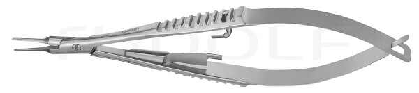 RU 5958-09 / Needle Holder Castroviejo Str., W. Ratchet, 0,5mm, 9cm