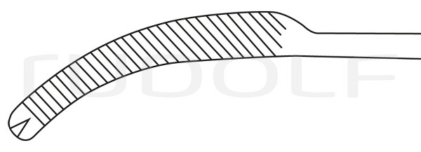 RU 3505-20 / Pinza Peritoneal Mikulicz, Curva, 1x2 Dientes, 20 cm