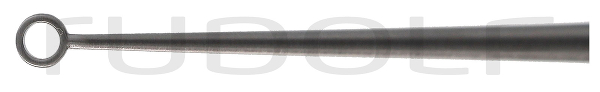 RU 7903-02 / Curette Buck, Figure 2,Curved, Blunt, I Ø 2.4 mm, O Ø 3.7 mm, 14.5 cm - 5 3/4"