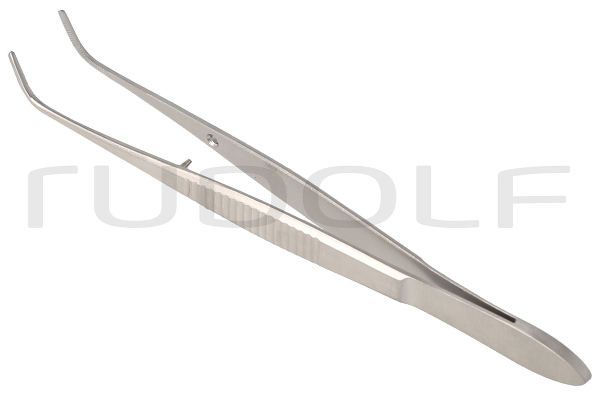 RU 4252-10 / Pinzette, Anatomisch, Fein, Stark Gebogen, 10 cm