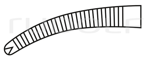 RU 3111-12 / Pinza Emost. Halsted-Mosquito, Curva, 1x2D, 12.5 cm - 5"