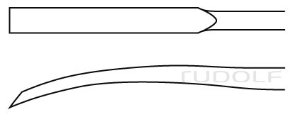 RU 5410-02 / Raspatorium, Gebogen, Scharf, 3 mm, 18,5 cm