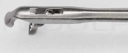 RU 8650-03/32 / Micro Fcps. Cup-Shp., Hor. Rgt, FF-MOV. Shaft Length 23cm/9", Conicø2/3mm, Jaw 2mm