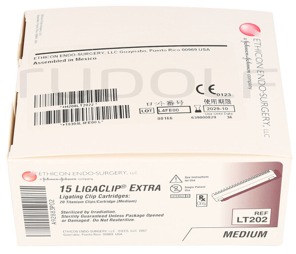LP371-213 / Ethicon Clip Per Applicatore Titanio, Colore:bianco, Grand. Clip:medio