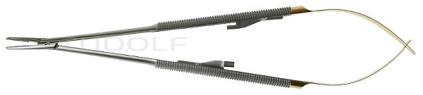RU 5866-32 / Needle Holder Castroviejo/Barraquer, Str. TC, W. Ratchet, 18cm, 7"