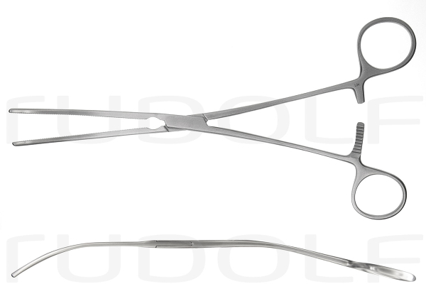 RU 7618-24 / De Bakey Atrauma Forceps, Cvd., Shanks Curved, 24 cm - 9 1/2"