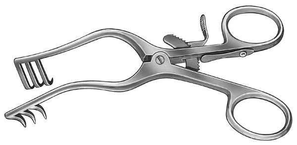 RU 4710-16 / Retractor Weitlaner-Wullstein, Sharp, 3x3 Teeth, Spread 75 mm, 16.5 cm - 6 1/2"