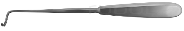 RU 6108-01 / Ago Per Legatura Deschamps, Smusso, Per Mano Destra, 20 cm, Curvo A Sinistra