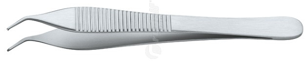 RU 4135-72 / Chirurgische Pinzette Adson Standard Kniegeb., 1x2 Zähne, 12,0 cm