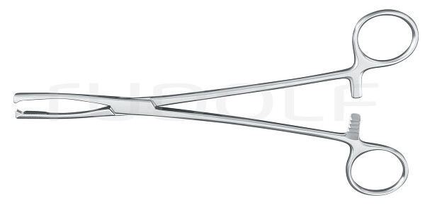 RU 7210-21 / Pinza Per Abbassare L'utero Jacobs Retta, 21cm