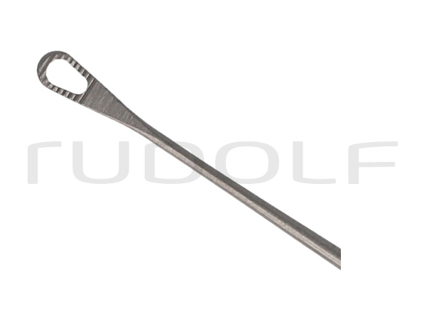 RU 7933-00 / Ohrschlinge Snellen, Figur 0, Leicht Gebogen, Gerieft, 16 cm