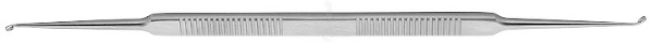 RU 7909-10/15 / Löffel House, Scharf, Leicht Gebogen, Doppelendig, Oval 1,5 x 1,8 mm, 14,5 cm