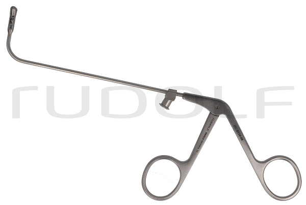 RU 8114-06 / Doppellöffel Zange, Horizontal Öffnend, Ø 4 mm, 90° N. Oben Geb., (Nl) 12 cm, mit LUER-LOCK