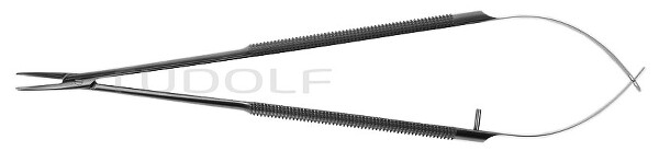 RU 5861-18 / Micro Needle Holder Cvd., W/O. Ratchet, 18cm, 7"