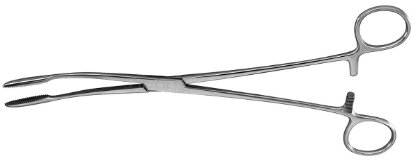 RU 3861-25 / Dressing Forceps Gross-Maier, Curved, with Ratchet, 25 cm - 10 1/4"