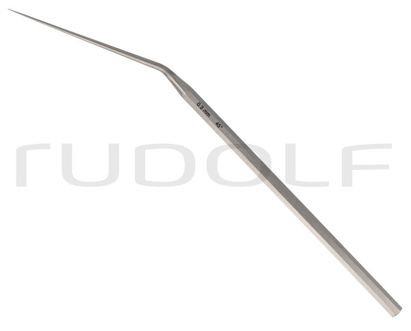 RU 7907-20/03 / Mikro-Häkchen, Scharf, Rechts, Abgewinkelt 45°, 0,3 mm, 16 cm
