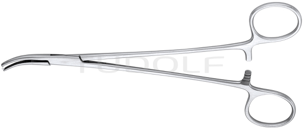 RU 3165-18 / Haemostatic Forceps, Curved to Site 18 cm, 1x2 Teeth