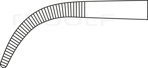 RU 3290-22 / Ligatur Fcps Overholt-Slim, S-Cvd., 20.5 cm - 8"