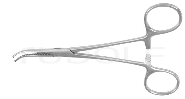 RU 3183-14 / Pinza Emostatica Dandy, Curva Lat., 1x2D 14,0 cm