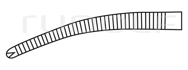 RU 3083-15 / Pince Hémostat. Leriche, Courbée, 1x2 Dents 15 cm