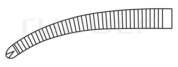 RU 3011-13 / Hemost. Fcps Ochsner-Kocher, Cvd., 1x2T. 13 cm, 5"
