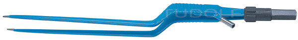 HF532-118 / Pinza Bipolar Estándar, Bayoneta, Recta, C/Canal De Irrigación, Conector Plano, 1 x 8 mm, 18 cm