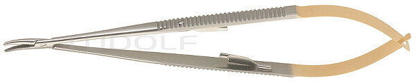 RU 5931-13 / Needle Holder Castroviejo, TC, Cvd. 14cm, 5 1/2"