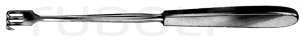 RU 4503-03 / Retractor Volkmann, Sharp, 3 Prongs 22,5 cm, 8 3/4"