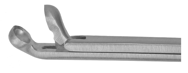 RU 7883-09 / Ear Forceps Hartmann-Citelli, Round Spoon Ø 3 mm, 30° Angled Up,