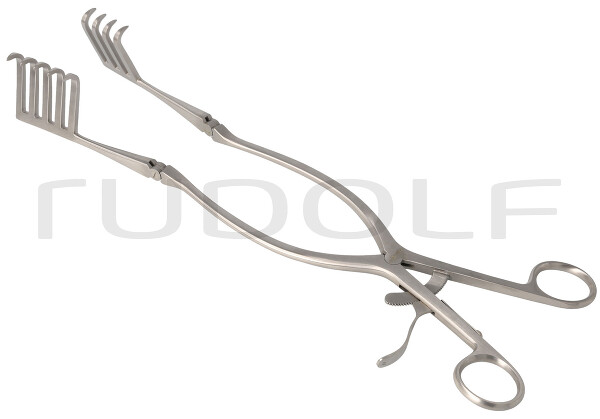 RU 4739-02 / Divaricatore Beckmann-Adson, Acuti 44mm, 32cm, 4x5 Denti