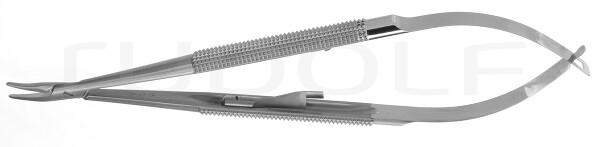 RU 5973-14 / Needle Holder Barraquer Cvd., W. Ratchet, 1,0mm, 14cm, 5 1/2"